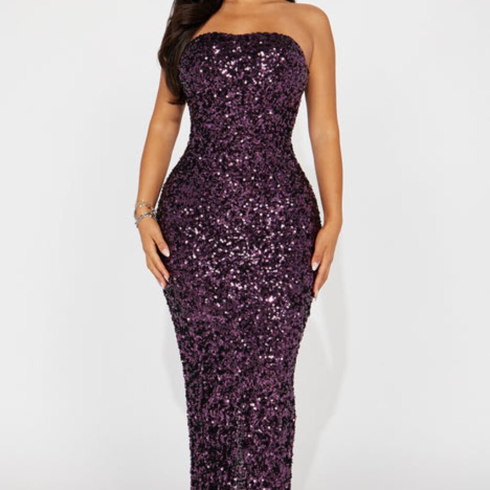 Serenity Sequin Maxi Dress - Purple